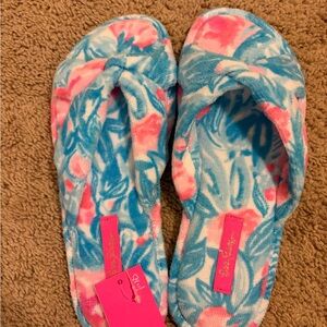 Lilly Pulitzer Colorful Floral Flip Flop Slippers